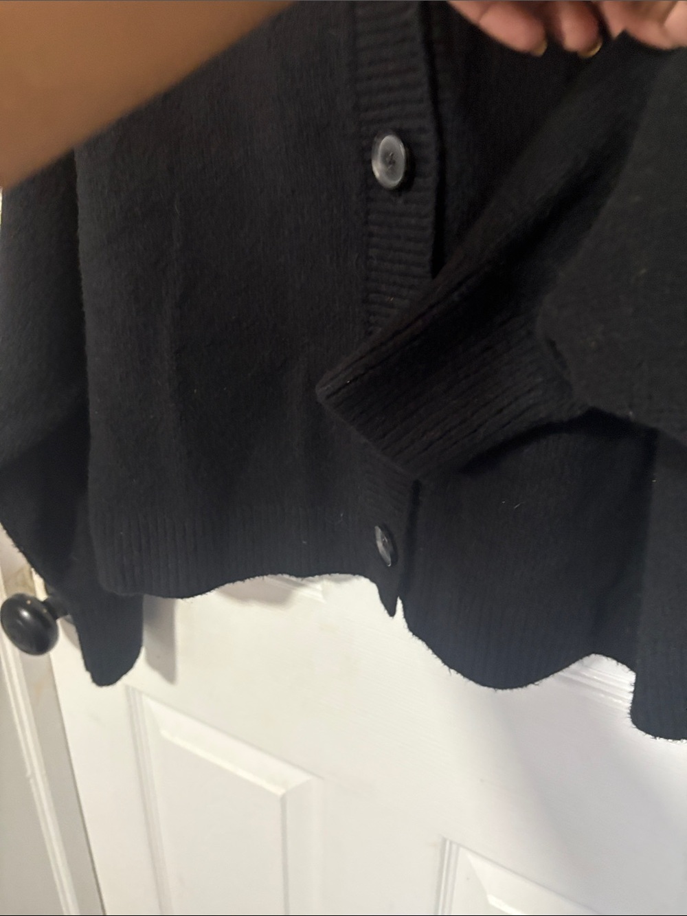 GAP Black Button-Front Ribbed Cardigan - Picture 3 of 4